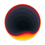 Jan Kaláb black gradient circle with melting warm gradient inside