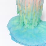 Dan Lam slime sculpture with gradient color of pink and blue