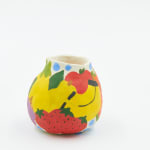 Jackie Brown small ceramic pinch pot with fruit painted on it