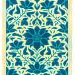 blue floral pattern on a beige background