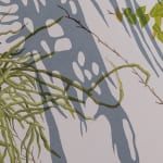 detail of Natalia Juncadella painting of orchid, plant and roots, shadows