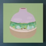 Danym Kwon's panting of a vase with a scene inside it
