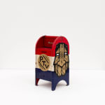 GATS character painted on metal toy mailbox