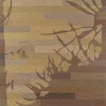 Natalia Juncadella painting of wood floor with cast shadows from plant