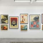 Installation view of Shepard Fairey's solo exhibition "FRACTURED" at Harman Projects, San Francisco