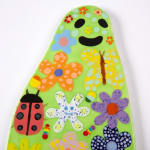 Lorien Stern ceramic green ghosts covered in bright florals