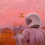 Paul Gagner painting of an astronaut painting a landscape of Mars