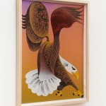 painting of an eagle wiht bright gradient color background