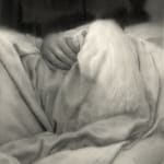 graphite drawing of a person covered in blankets