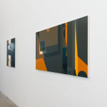 Installation view of Adrian Kay Wong's painting Corridor from a side angle.