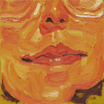 Emilio Villalba painting of woman in orange