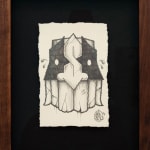 Drawing on paper of GATS character with a giant S for a nose