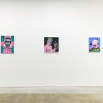 Installation photo from Maiden by Corey Lamb, left to right, "Sight Unseen" "Appraisal" "The Petulant One"