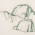 rough sketch of boulders done in green lines