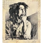 black and white portrait of Bob Marley