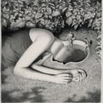 drawing of a woman who's head is a pool by Miles Johnston