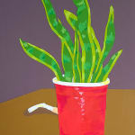 Allison Baker's painting of a plant in a red solo cup