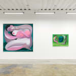Installation photo of Maiden by Corey Lamb, left to right, "Unbroken," "Daisy Chain"