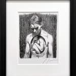 drawing of a figure with a person in their chest by Miles Johnston