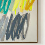 Christina Gschwantner abstract painting of multicolored scribble on beige background