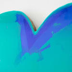Nick Schleicher abstract painting ghost custom shaped panel with blue and purple gradient