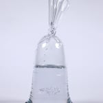 Dylan Martinez glass water bag sculpture with two air bubble fish