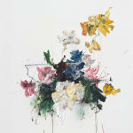 Sage Barnes floral arrangement painting on white background