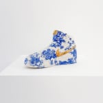 Brock DeBoer Toiled Junior size Jordan 1 porcelain sneaker