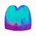 Nick Schleicher abstract painting ghost custom shaped panel with blue and purple gradient