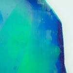 Nick Schleicher abstract painting custom shaped blob canvas with blue and green gradient
