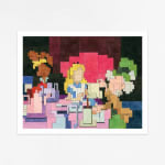 Adam Lister watercolor painting of Alice In Wonderland in 8-bit graphic style