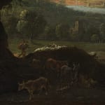 Jan van Bunnick, River Landscape with Shepherds, ruined Architecture and Villages/ Paysage à la Rivière