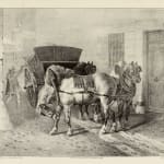 Théodore Géricault, Double-sided horse studies/ Feuille d’étude de chevaux double face, 1820-1821