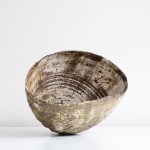 Lise Herud Braten, White & Yellow Linear Textured Vessel