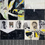 Collage of images and clothing items in a gridlike fashion