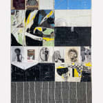 Collage of images and clothing items in a gridlike fashion