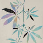 Multicolored collaged hemp leaves