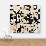 View on wall of painting of female body varying and repeating pages