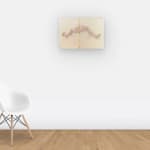 wall view of Abstract red marker drawing on vellum paper