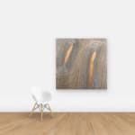 Staples on wood assembled abstractly hung on wall