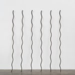 6 galvanized rods in a line