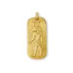 A gold pendant depicting Apis