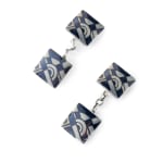 Pair of niello and silver cufflinks