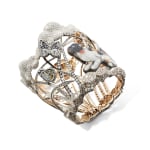 VAMGARD, A micro mosaic, zirconium and diamond hinged bangle, 2022