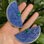 JAR, A pair of blue sapphire, emerald and diamond ear clips, 2019
