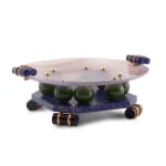 An agate, lapis, onyx and jade tazza