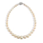 A natural pearl and diamond necklace