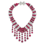 An Art Déco ruby and diamond necklace