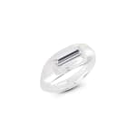 A lucite and step-cut diamond ring