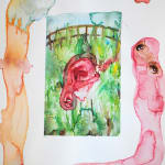 Alymamah Rashed I Dream About My Shelter (Without You Me) , 2020 Watercolor on paper 33 x 48.3 cm 13 x 19 in (C00687)